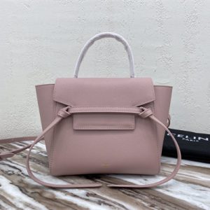 Celine Nano Belt Bag In Pink Grained Calfskin