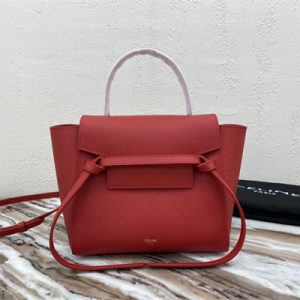 Celine Nano Belt Bag In Red Grained Calfskin