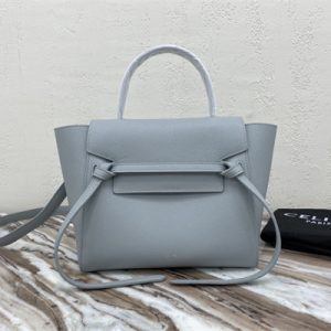 Celine Micro Belt Bag In Dusty Blue Grained Calfskin