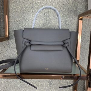 Celine Micro Belt Bag In Grey Grained Calfskin