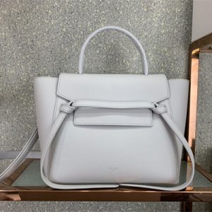Celine Micro Belt Bag In White Grained Calfskin