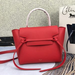 Celine Micro Belt Bag In Red Grained Calfskin