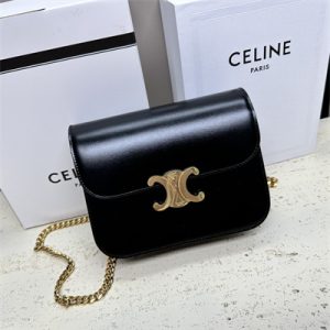 Celine Medium College Bag In Shiny Calfskin Black
