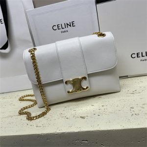 Celine Medium VICTOIRE Bag In Supple Calfskin White