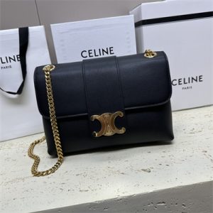 Celine Medium VICTOIRE Bag In Supple Calfskin Black/Gold