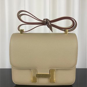 Constance Bag Epsom Leather 24CM Gold/Silver Tone Metal In Trench Color HS