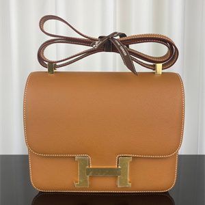 Constance Bag Epsom Leather 24CM Gold/Silver Tone Metal In Gold Color HS