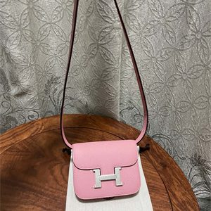 Constance SLIM Wallet With Strap Epsom Leather Silver Tone Metal In Pink Color HS