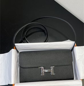 Constance To Go Wallet Epsom Leather Silver Tone Metal In Black Color HS