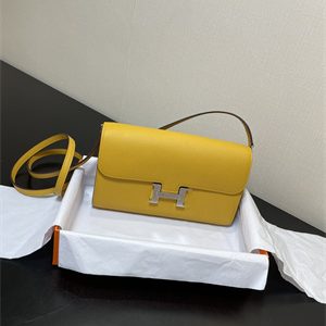 Constance To Go Wallet Epsom Leather Silver Tone Metal In Jaune Amber Color HS