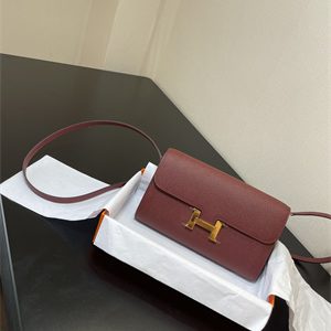 Constance To Go Wallet Epsom Leather Gold Tone Metal In Bordeaux Color HS