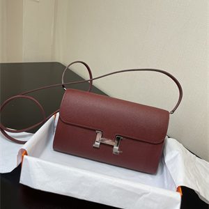 Constance To Go Wallet Epsom Leather Silver Tone Metal In Bordeaux Color HS