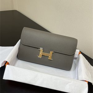 Constance To Go Wallet Epsom Leather Gold Tone Metal In Etain Color HS