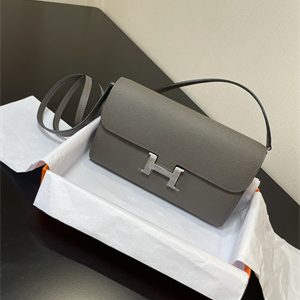 Constance To Go Wallet Epsom Leather Silver Tone Metal In Etain Color HS