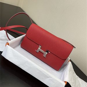 Constance To Go Wallet Epsom Leather Silver Tone Metal In Red Color HS