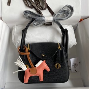 Lindy Mini Bag Taurillon Clemence Leather Gold/Silver Tone Metal In Black Color HS