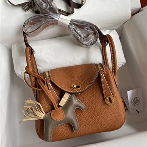 Lindy Mini Bag Taurillon Clemence Leather Gold/Silver Tone Metal In Gold Color HS