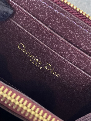 CD Voyageur Small Coin Purse Supple Cannage Patent Calfskin Burgundy S0985 - Image 9