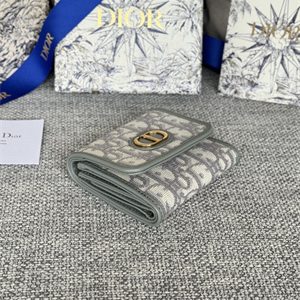 CD 30 Montaigne Trifold Wallet Gray Dior Oblique Jacquard