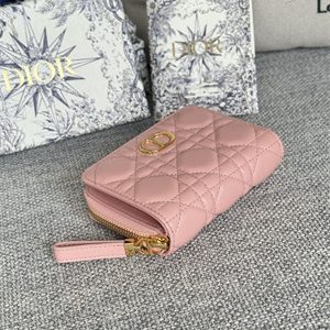 CD Caro Scarlet Wallet Supple Cannage Lambskin Pink S5032