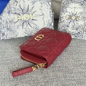 CD Caro Scarlet Wallet Supple Cannage Lambskin Red S5032
