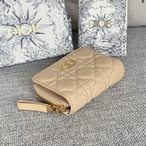 CD Caro Scarlet Wallet Supple Cannage Lambskin Beige S5032