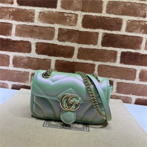 Gucci GG MARMONT Small  Shoulder Bag Lt Green iridescent 446744
