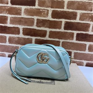 Gucci GG MARMONT Small Shoulder Bag Lt Blue iridescent 447632