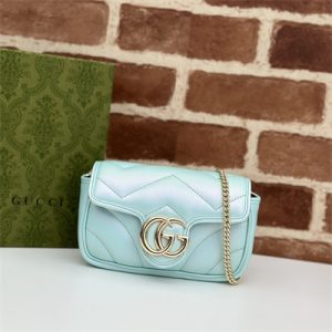 Gucci GG MARMONT  MINI BAG Lt Blue iridescent 476433