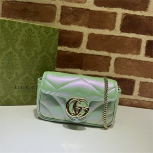 Gucci GG MARMONT  MINI BAG Lt Green iridescent 476433