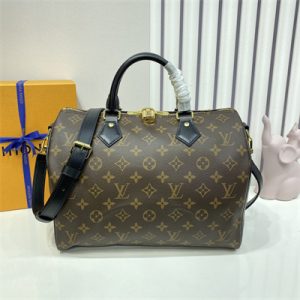 L.V Speedy Bandoulière 30 Monogram Canvas Black Strap M41112