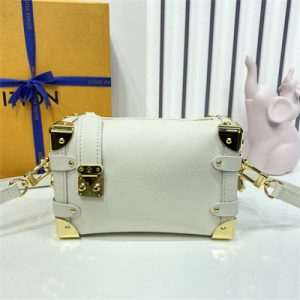 LV Side Trunk PM Bag Grained Calfskin White M23915