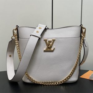 L.V Lock and Walk Grained Calfskin Cream M24638