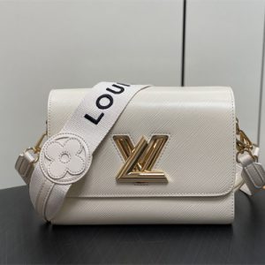 L.V Twist MM Bag With Strap EPI Leather Cream M24765