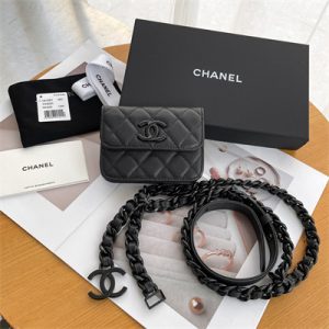Chanel Belt bag Grained Calfskin Black Tone Metal Black A81088