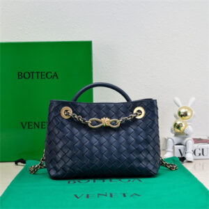 BV Small Andiamo Top handle bag With Chain Lambskin Leather Navy