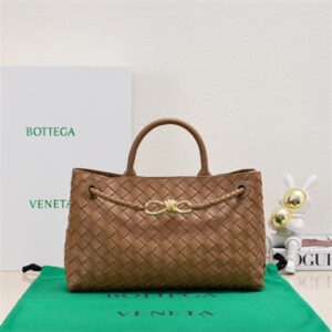 BV East West Andiamo Top handle bag Lambskin Leather Cognac