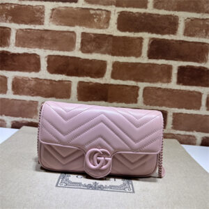 Gucci GG MARMONT Mini Bag With Card Case Pink/White 751526