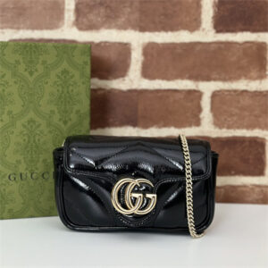 Gucci GG MARMONT  MINI BAG Patent Leather Black 476433