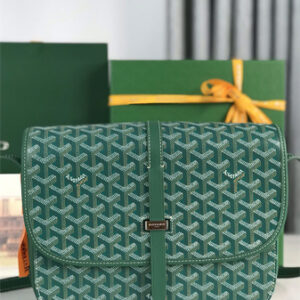 Belvedere MM Bag Goyardine Canvas & Decize Taurillon Leather Green
