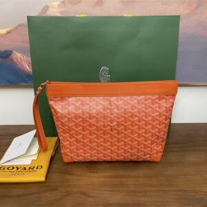 CONTI POUCH Goyardine Canvas&Chevroches Calfskin Orange