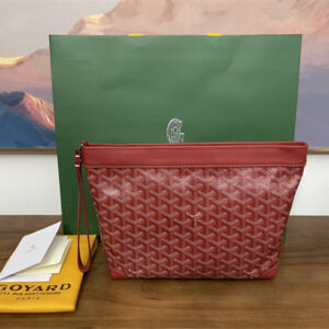 CONTI POUCH Goyardine Canvas&Chevroches Calfskin Red
