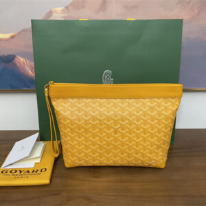 CONTI POUCH Goyardine Canvas&Chevroches Calfskin Yellow
