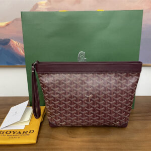 CONTI POUCH Goyardine Canvas&Chevroches Calfskin Burgundy
