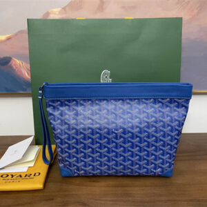 CONTI POUCH Goyardine Canvas&Chevroches Calfskin Sky Blue