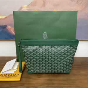 CONTI POUCH Goyardine Canvas&Chevroches Calfskin Green