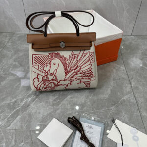 Her.mes Herbag 31 Canvas and Calfskin With Printing