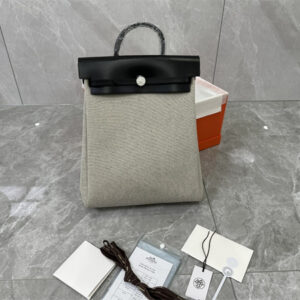 Her.mes Herbag Backpack Canvas and Calfskin