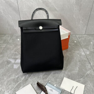 Her.mes Herbag Backpack Canvas and Calfskin