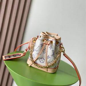 LV Nano Noé Monogram jacquard fabric Multicolor White M83453